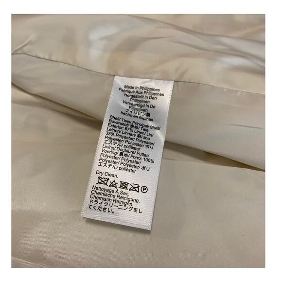 J Crew Womens Helena Blazer Size 14 Stretch Linen Blend Flax Ivory Jacket - Picture 9 of 10